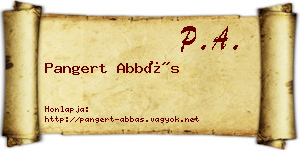 Pangert Abbás névjegykártya